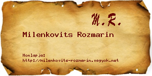 Milenkovits Rozmarin névjegykártya